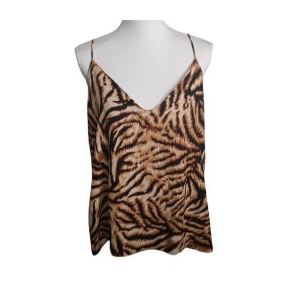 SOCIALITE ORANGE & BLACK TIGER PRINT CAMI SZ XL ADJUSTABLE STRAPS EUC. - Picture 2 of 6